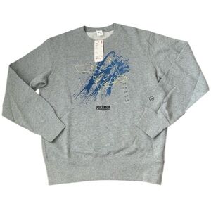 POKEMON X UNIQLO Grey Crew Neck Pullover Sweater Women’s Size Small BRAND NEW